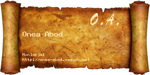 Onea Abod névjegykártya